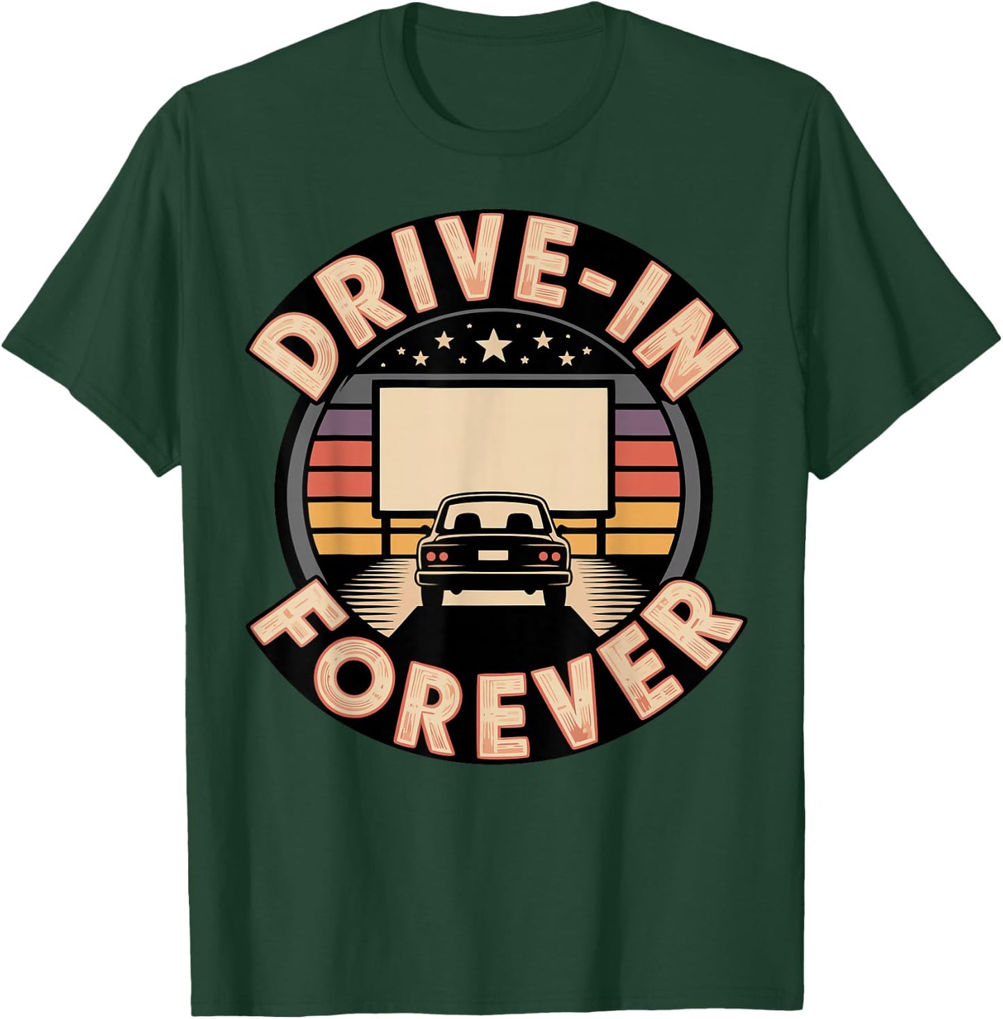 Vintage Drive-in Movie Enthusiast Retro Film Drive-in Cinema T-Shirt - T-Shirt | Forest