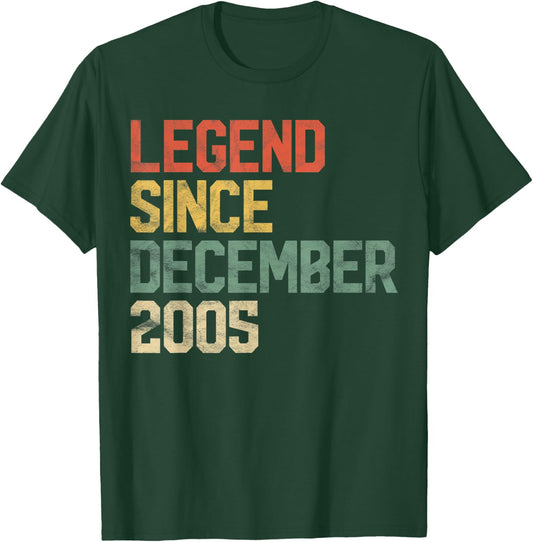Legend Since December 2005 15th Birthday Gift 15 Year Old T-Shirt - T-Shirt | Forest