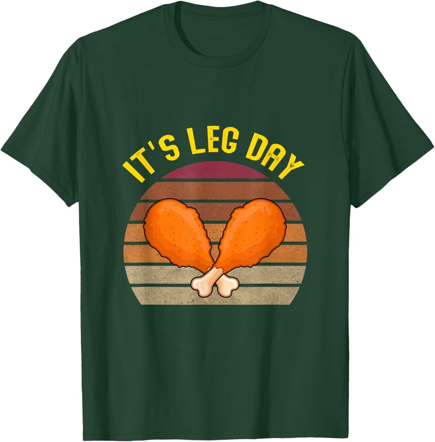 Funny Retro Turkey day Leg it's leg day thanksgiving T-Shirt - T-Shirt | Forest