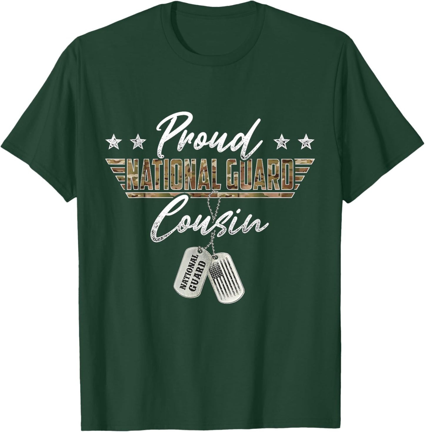 Proud National Guard Cousin National Guard Family Matching T-Shirt - T-Shirt | Forest