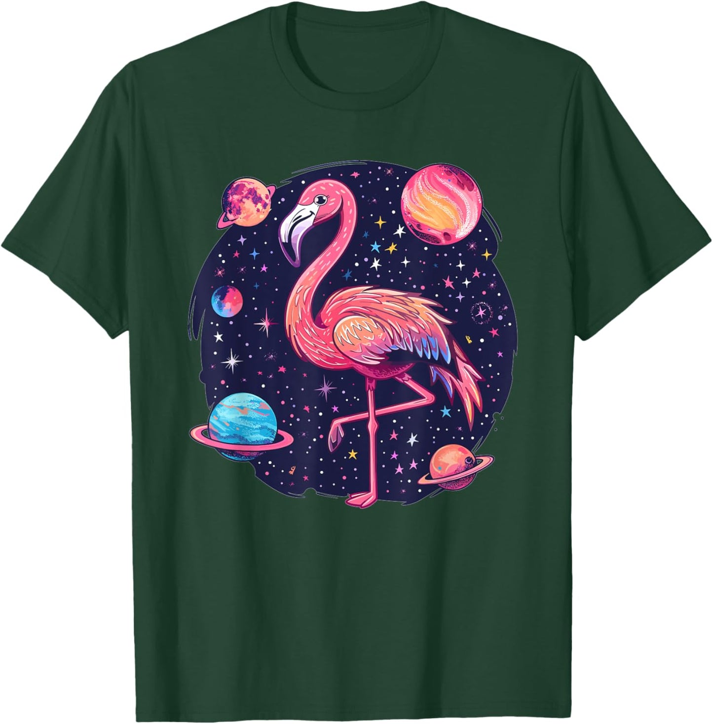 Outer Space Flamingo I Space T-Shirt - T-Shirt | Forest