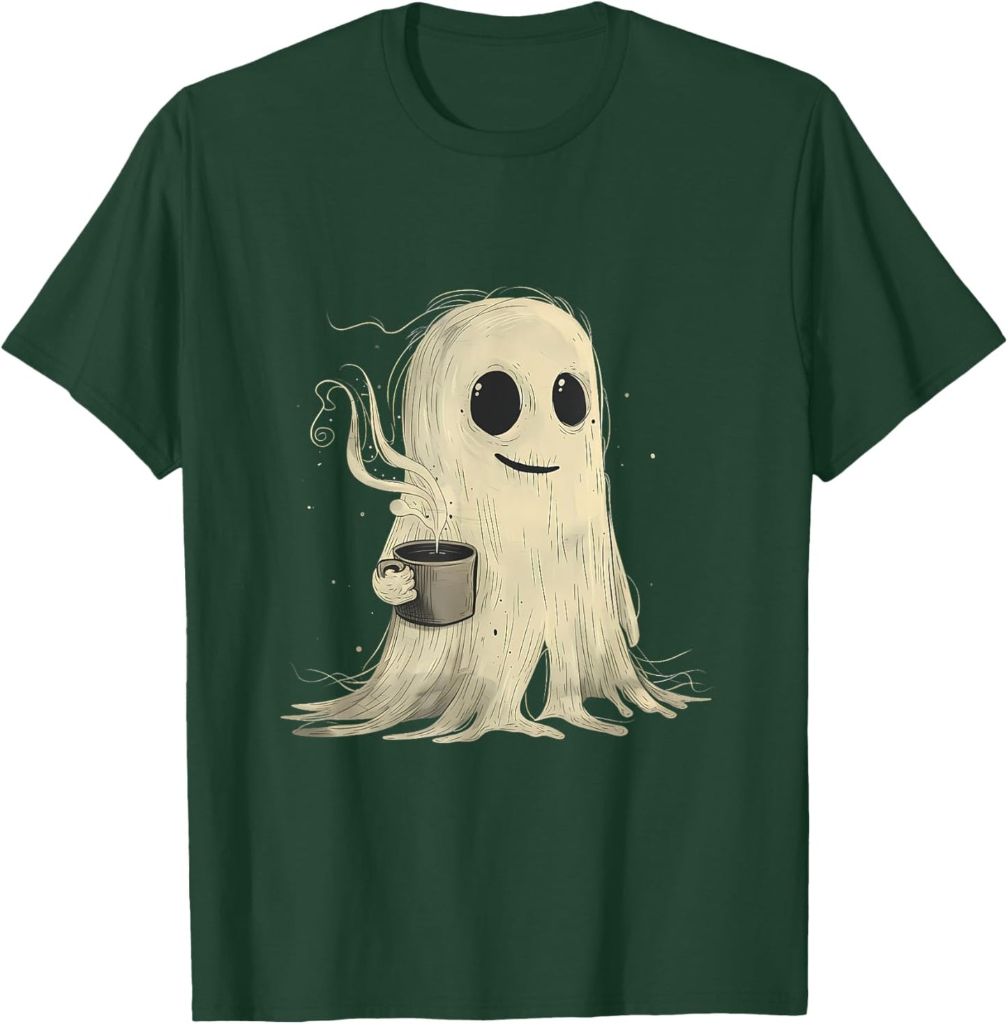 Spooky Ghost Costume Coffee Funny Halloween Costume T-Shirt - T-Shirt | Forest