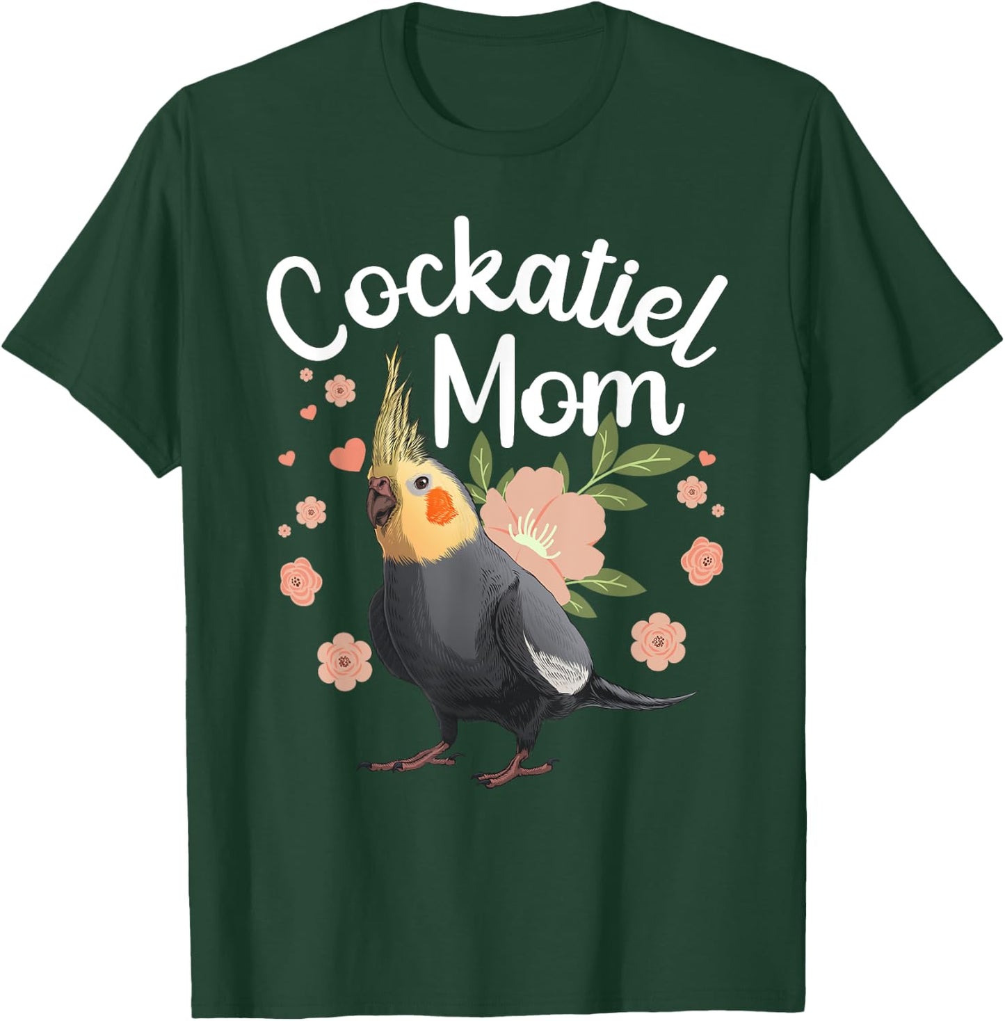 Cool Cockatiel Art For Mom Women Parrot Parakeet Bird Lover T-Shirt - T-Shirt | Forest