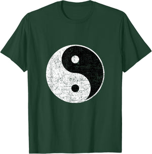 Yin And Yang Black White Abstract Asian Art Style Yoga Gift T-Shirt - T-Shirt | Forest