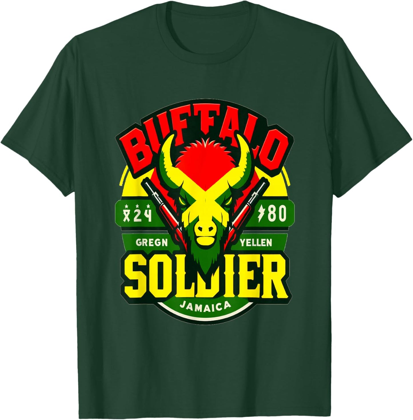 Buffalo Soldier Jamaica Reggae Music Graphic Classic T-Shirt - T-Shirt | Forest