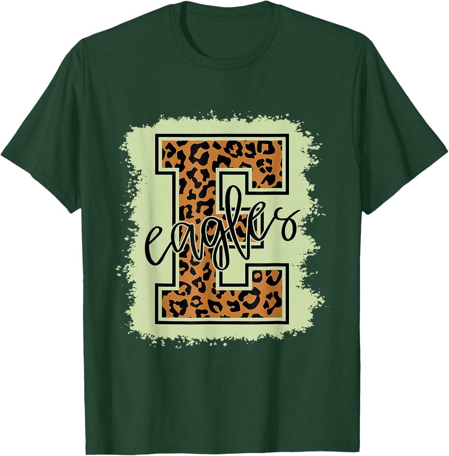 Eagles School Sports Fan Team Spirit Mascot Gift Bleached T-Shirt - T-Shirt | Forest
