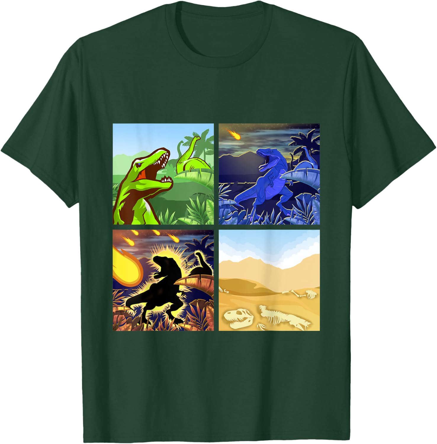 Types Of Dinosaur Dino Extinction Storyboard Gift T-Shirt - T-Shirt | Forest