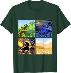 Types Of Dinosaur Dino Extinction Storyboard Gift T-Shirt - T-Shirt | Forest