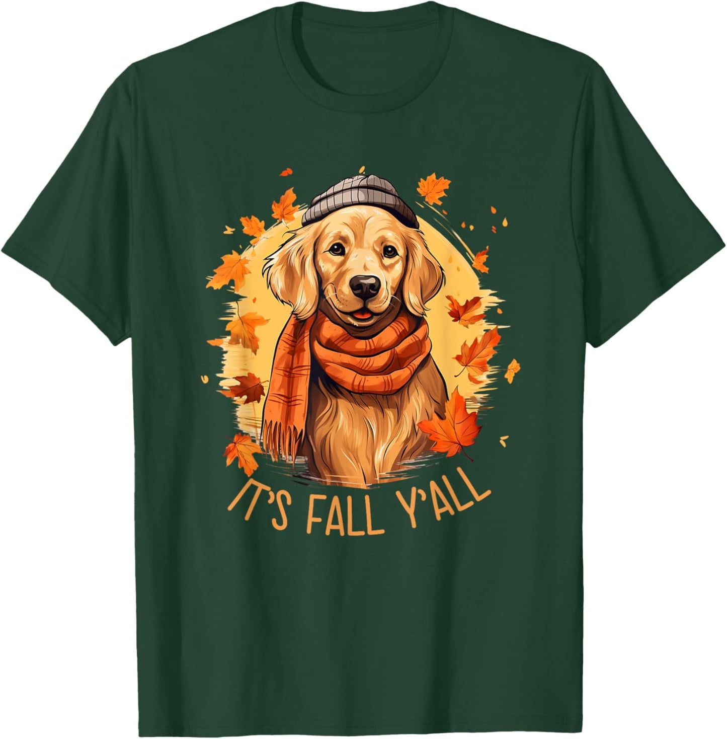 Golden Retriever Dog as Fall Autumn Season Women T-Shirt - T-Shirt | Forest