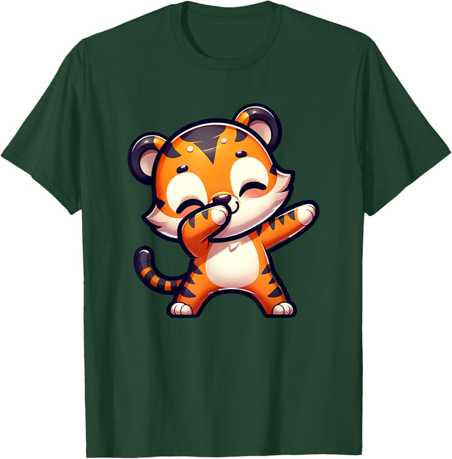 Dabbing Tiger Cub Cute Big Cat Lover Tween Girls Graphic T-Shirt - T-Shirt | Forest