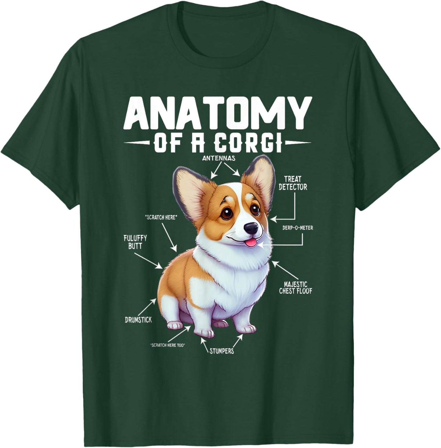 Anatomy Of A Corgi Cute Corgis Costume Corgi Lovers Corgis T-Shirt - T-Shirt | Forest