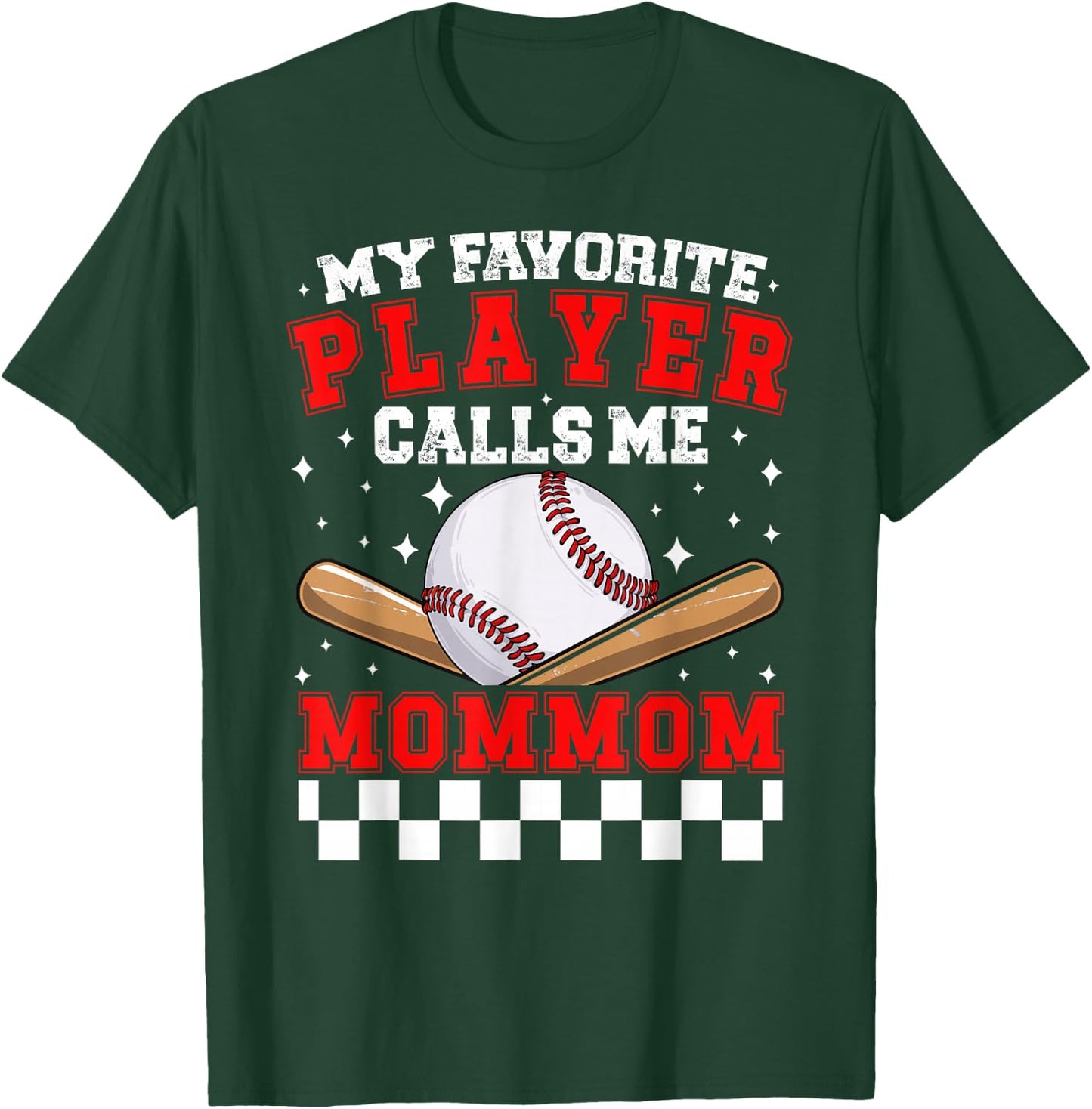 Proud Baseball Mommom Of A Baseball Player Mommom T-Shirt - T-Shirt | Forest