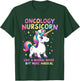 Funny Nurses Departments RN Apparel Black Short Sleeve Nursicorn - Small - Oncology Nurse T-Shirt - T-Shirt | Forest