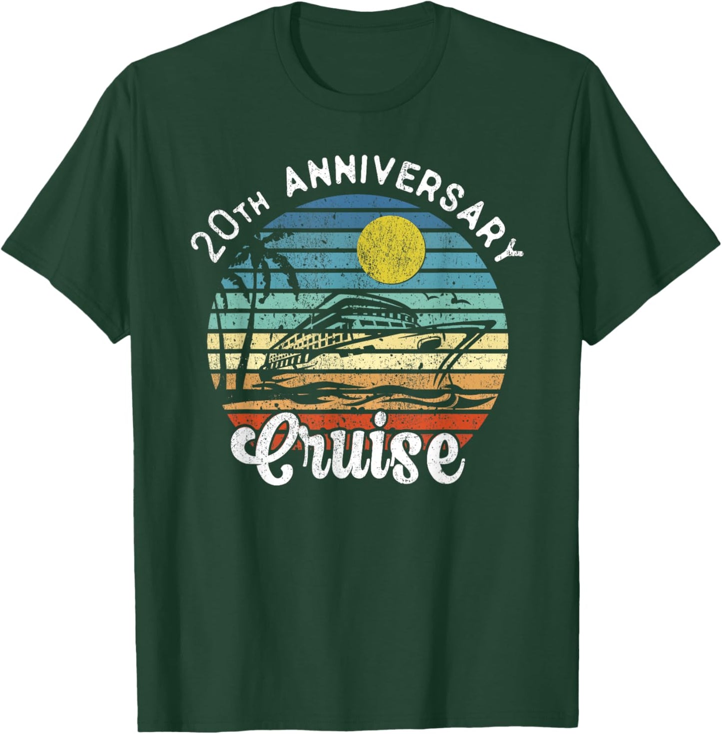 20th Wedding Anniversary Cruise Romantic Anniversaries T-Shirt - T-Shirt | Forest