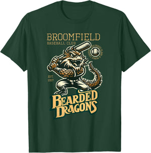 Broomfield Bearded Dragons Retro Minor League Baseball Team T-Shirt - T-Shirt | Forest