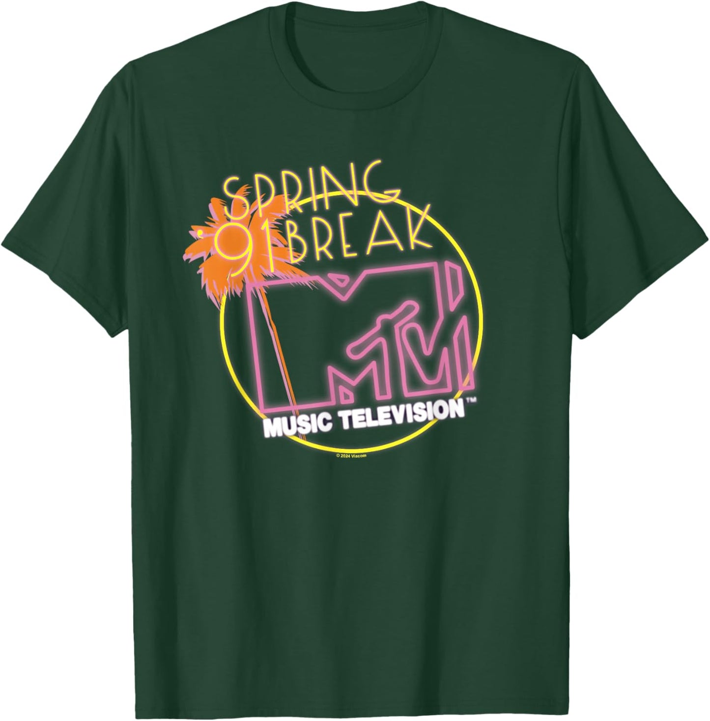 MTV Spring Break '91 Neon Sign T-Shirt - T-Shirt | Forest