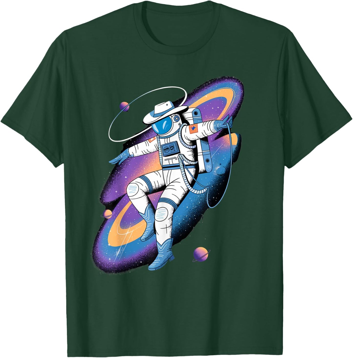 Astronaut Cowboy Amazing Design Space Lovers Costume T-Shirt - T-Shirt | Forest