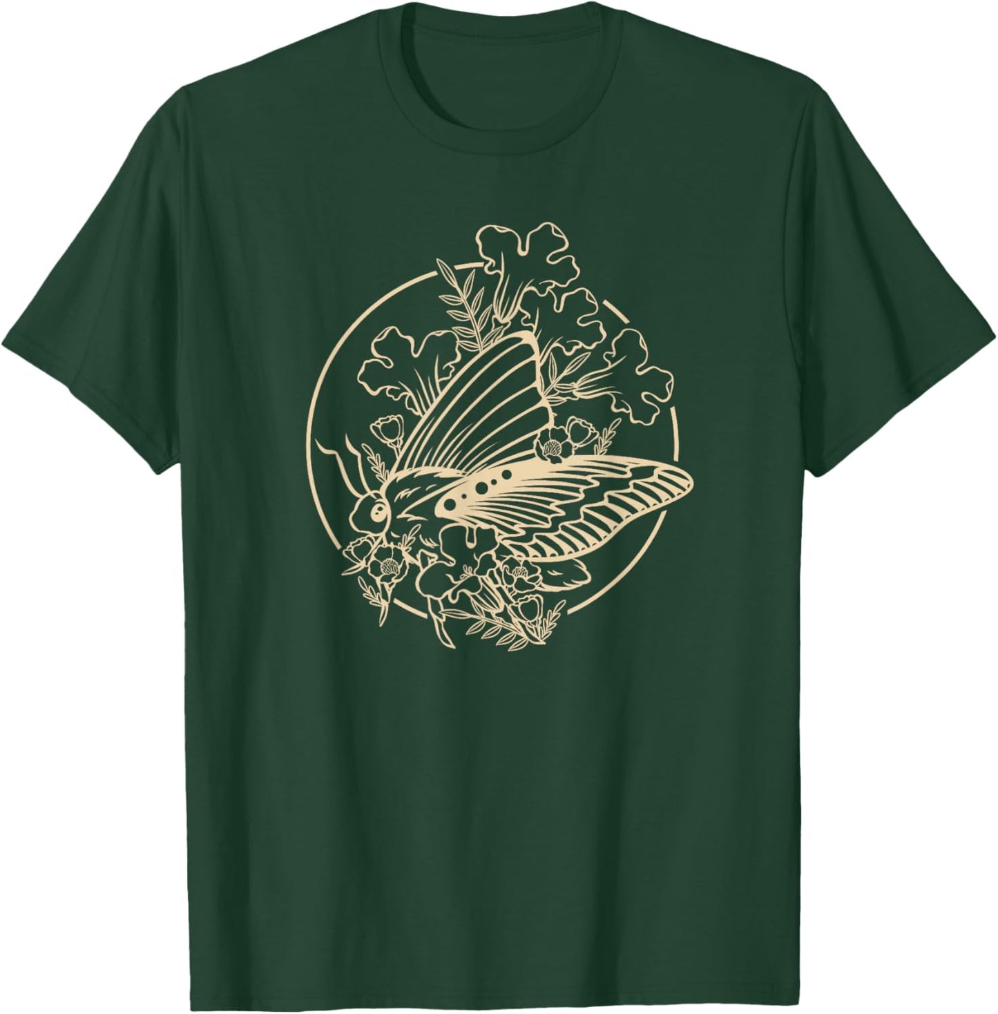 Fairy Grunge Goblincore ästhetische Blumen und Motten T-Shirt - T-Shirt | Forest