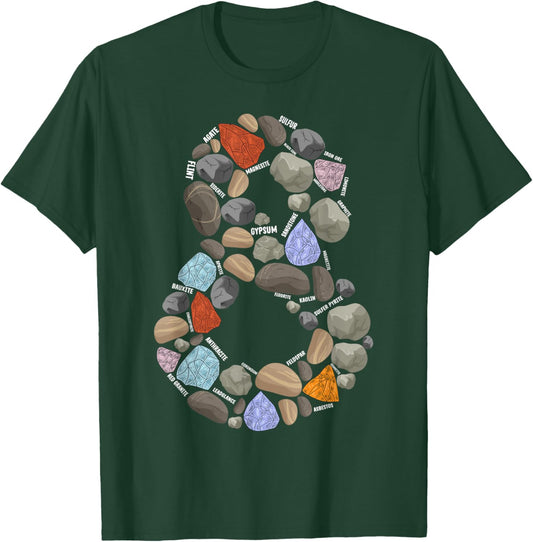 Geology Rocks 8 Years Old 8th Birthday Rock Collecting T-Shirt - T-Shirt | Forest