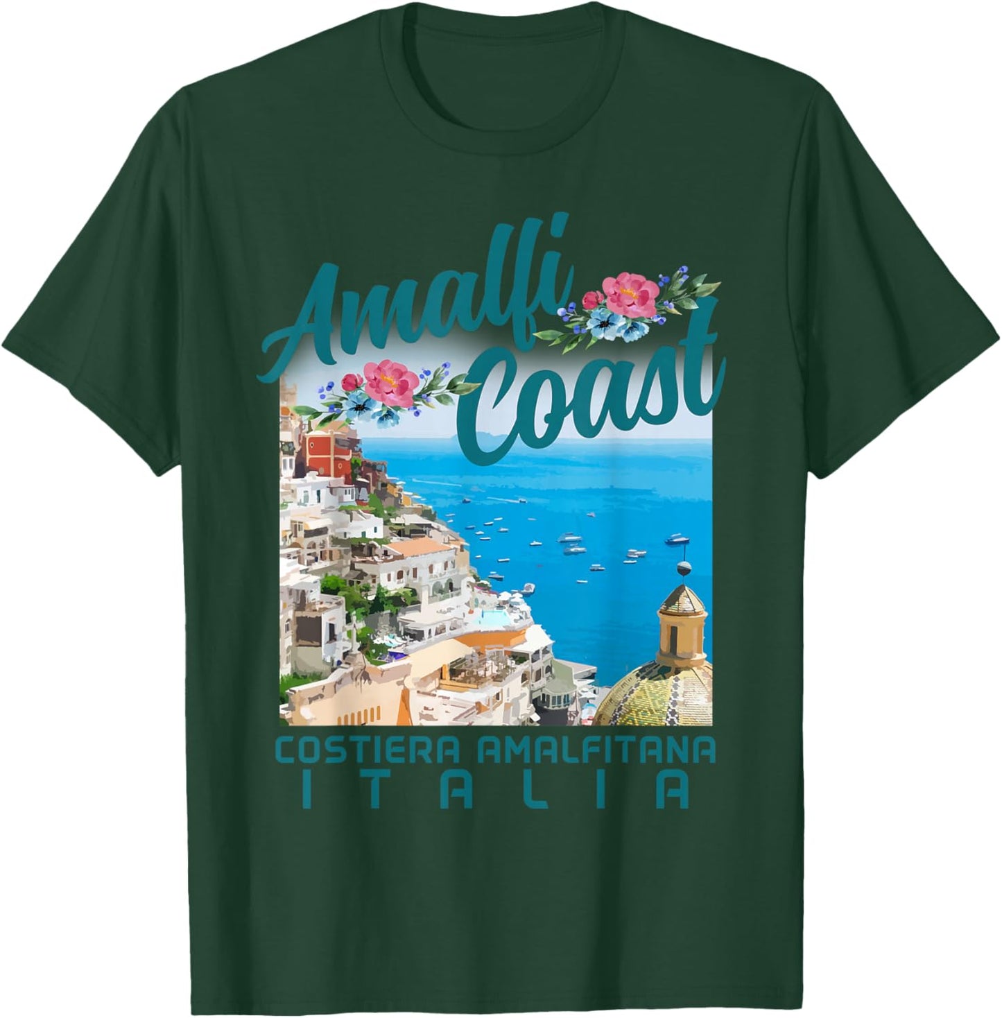 Amalfi Coast Italy Italia Vintage Italian Souvenir T-Shirt - T-Shirt | Forest