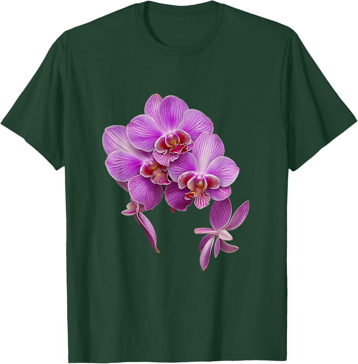 Magenta Watercolor Vanda Orchid Flower Shapes Mania Orchid T-Shirt - T-Shirt | Forest