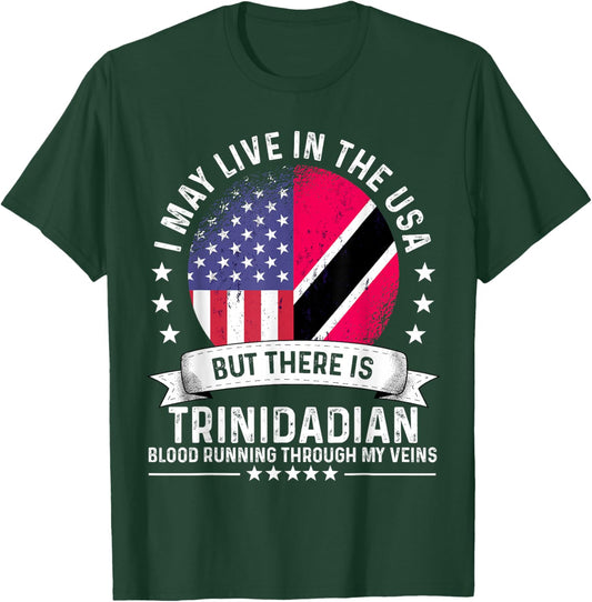 Trinidadian American Patriot Grown Country Trinidad Flag T-Shirt - T-Shirt | Forest