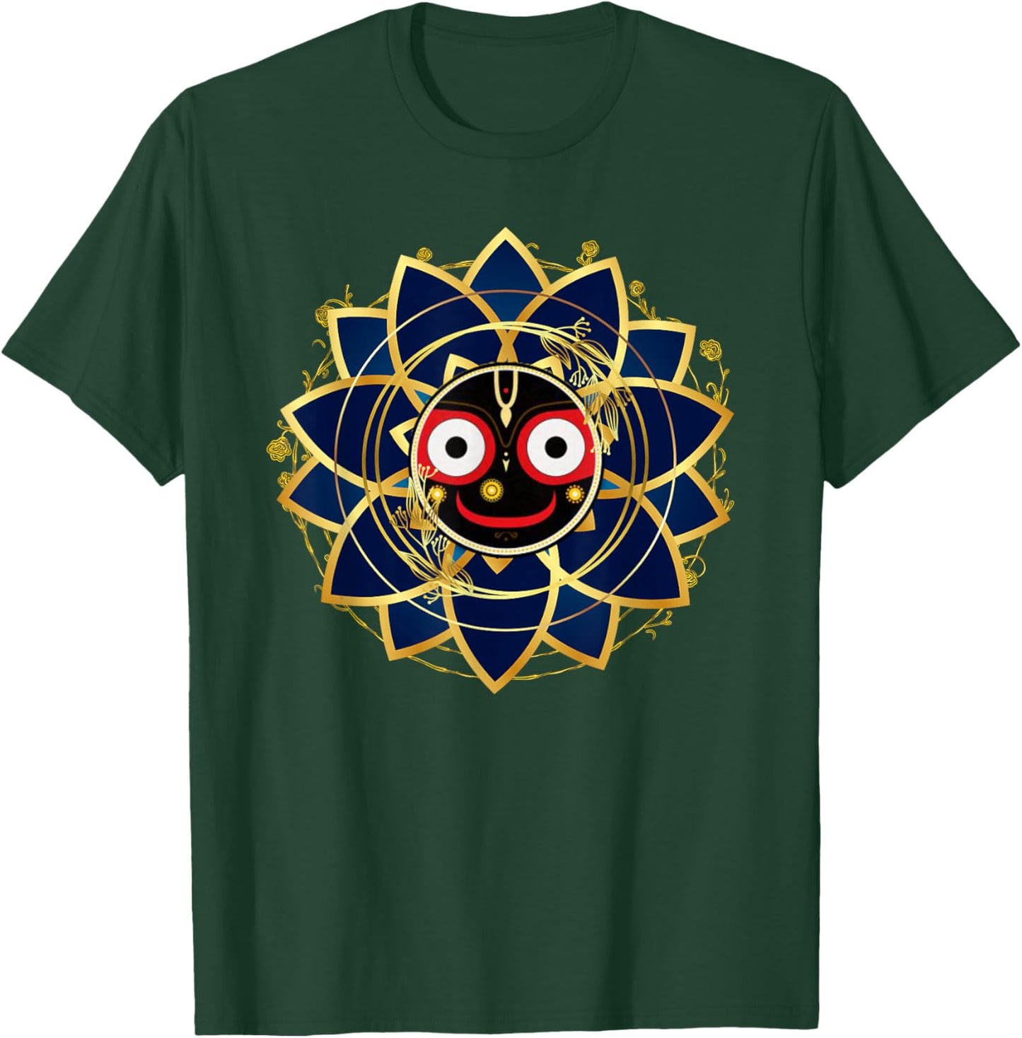 Ubika Blue and Gold Jagannath Hindu Hare Krishna , Small T-Shirt - T-Shirt | Forest