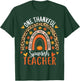 One Thankful Spanish Teacher Thanksgiving Bilingual Teacher T-Shirt - T-Shirt | Forest