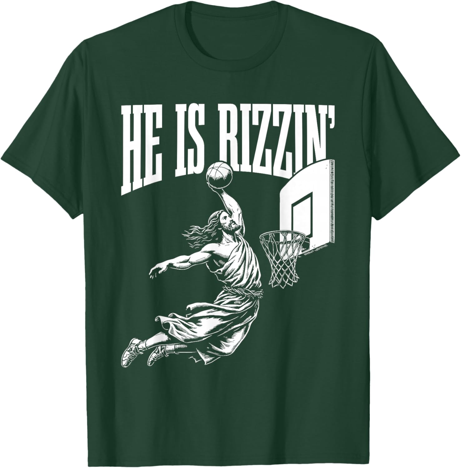 He is Rizzin Funny Easter Rizz Meme Basketball T-Shirt - T-Shirt | Forest
