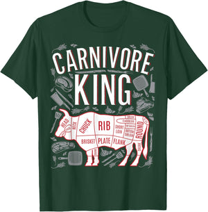 Funny Carnivore King Meat lover Gift Dads who BBQ T-Shirt - T-Shirt | Forest