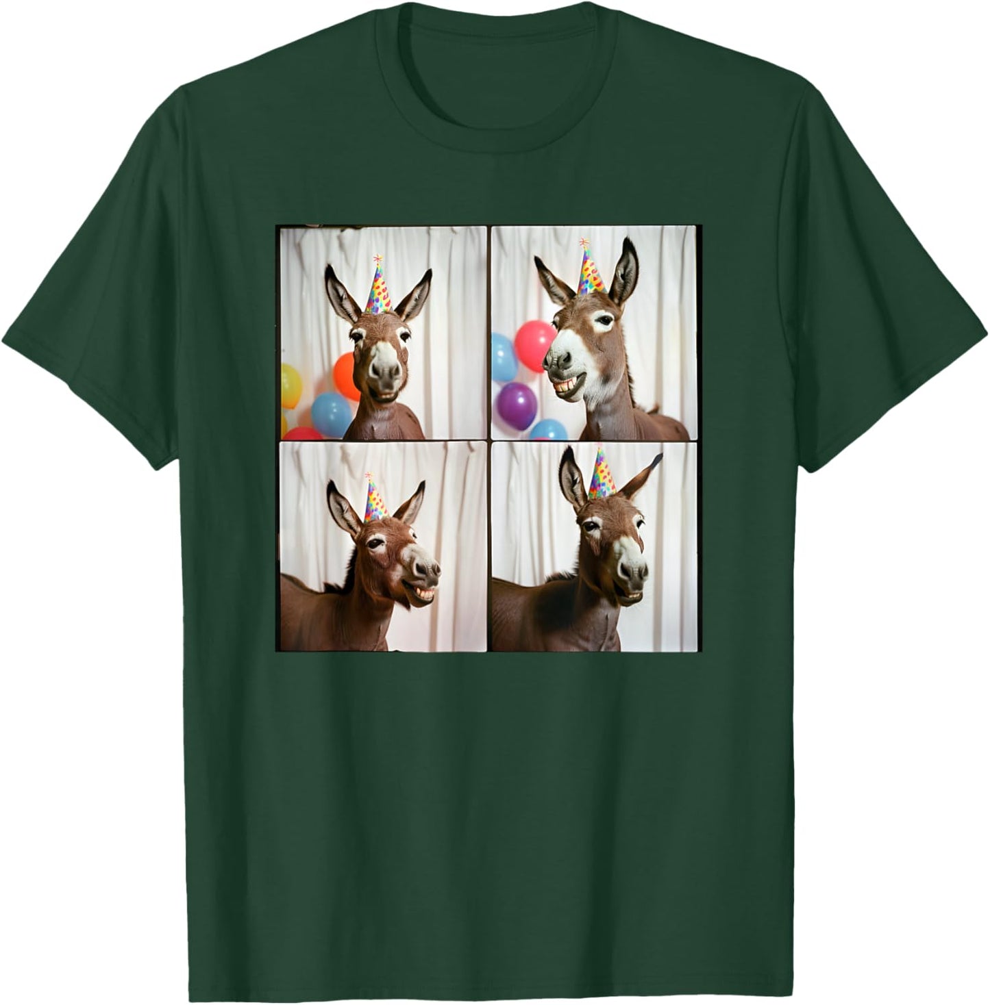 Laughing Donkey Face Farmyard Animal Happy Donkey Birthday T-Shirt - T-Shirt | Forest