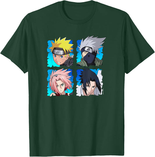 Naruto Shippuden 4 Heads T-Shirt - T-Shirt | Forest