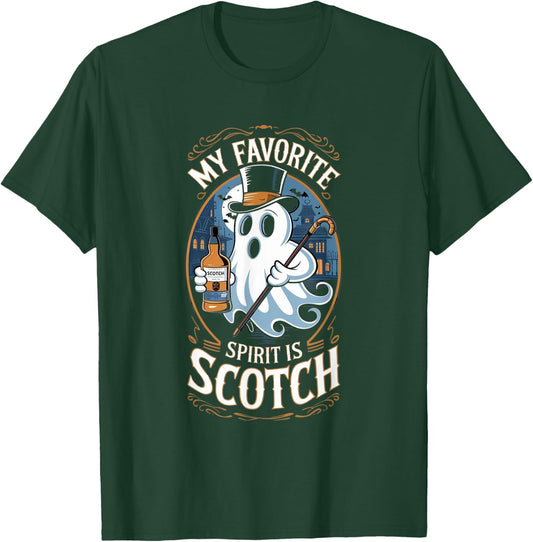 My Favorite Spirit Is Scotch Ghost Halloween Funny T-Shirt - T-Shirt | Forest
