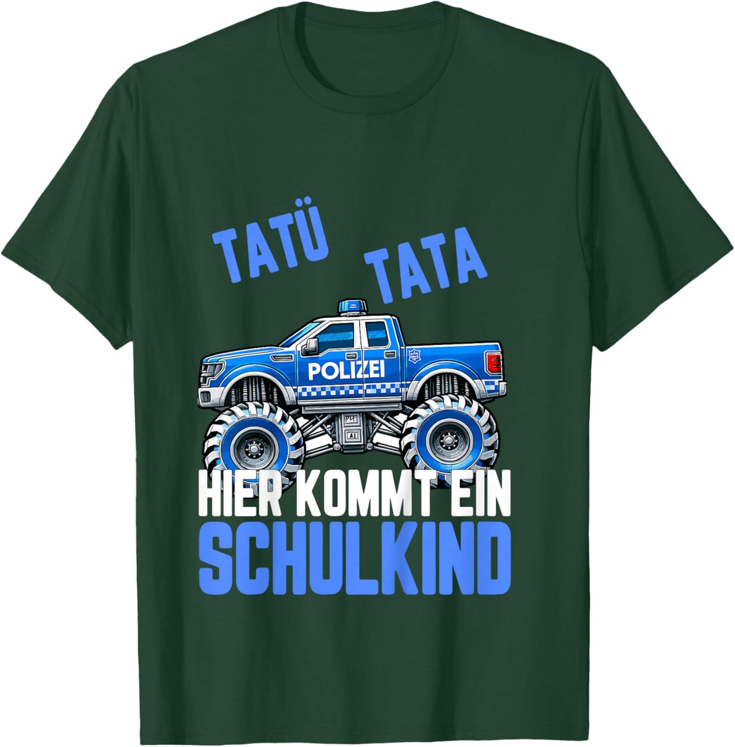 Einschulung Polizei Schulkind 2026 Kinder Junge Schultüte T-Shirt - T-Shirt | Forest