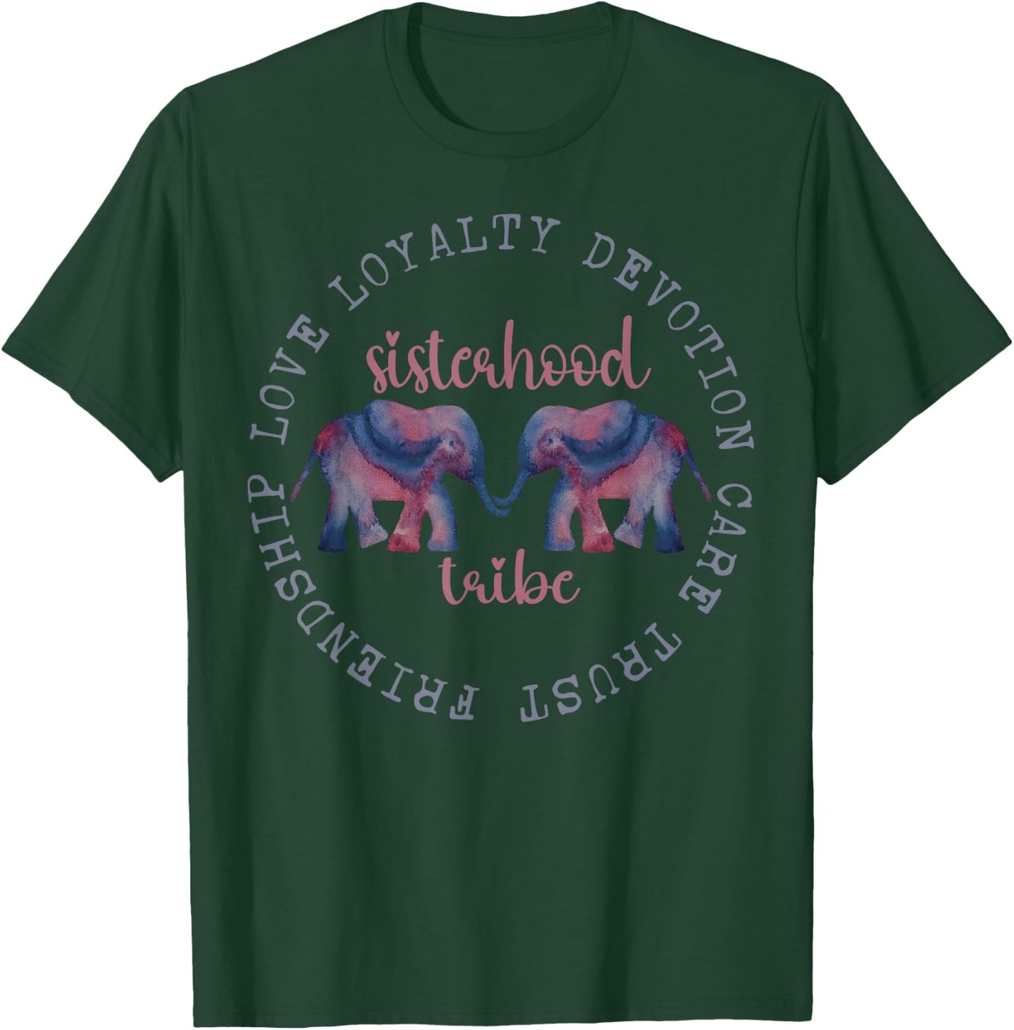 Elephant Friendship Sisterhood Tribe Squad Crew Friend Group T-Shirt - T-Shirt | Forest
