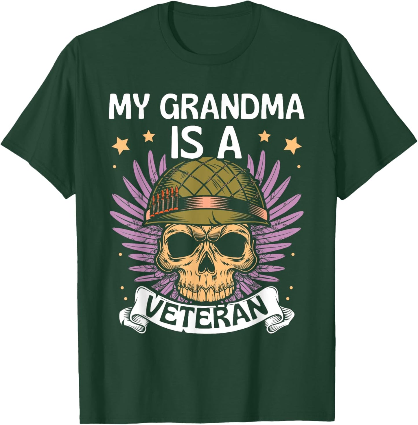 My Grandma Is A Veteran Veteran's Day Veterans Military T-Shirt - T-Shirt | Forest