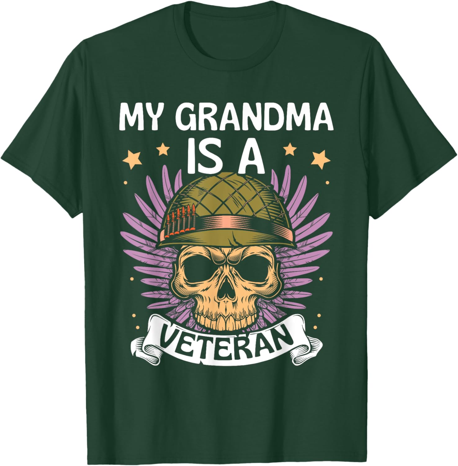 My Grandma Is A Veteran Veteran's Day Veterans Military T-Shirt - T-Shirt | Forest