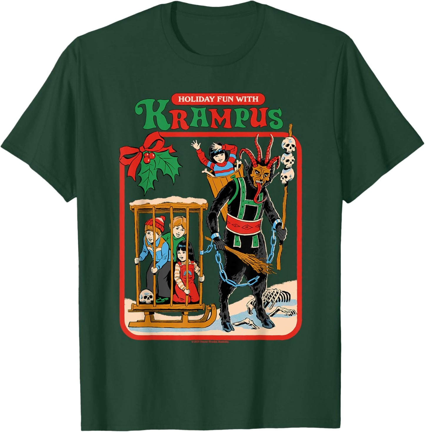 Fun with Krampus Christmas Retro Vintage Funny Adult Humor T-Shirt - T-Shirt | Forest