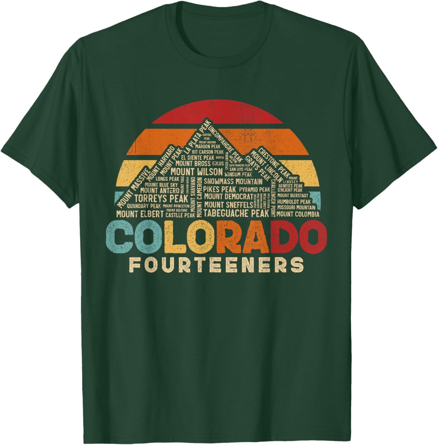 Colorado 14ers - Fourteeners - Rocky Mountain State Hiker T-Shirt - T-Shirt | Forest