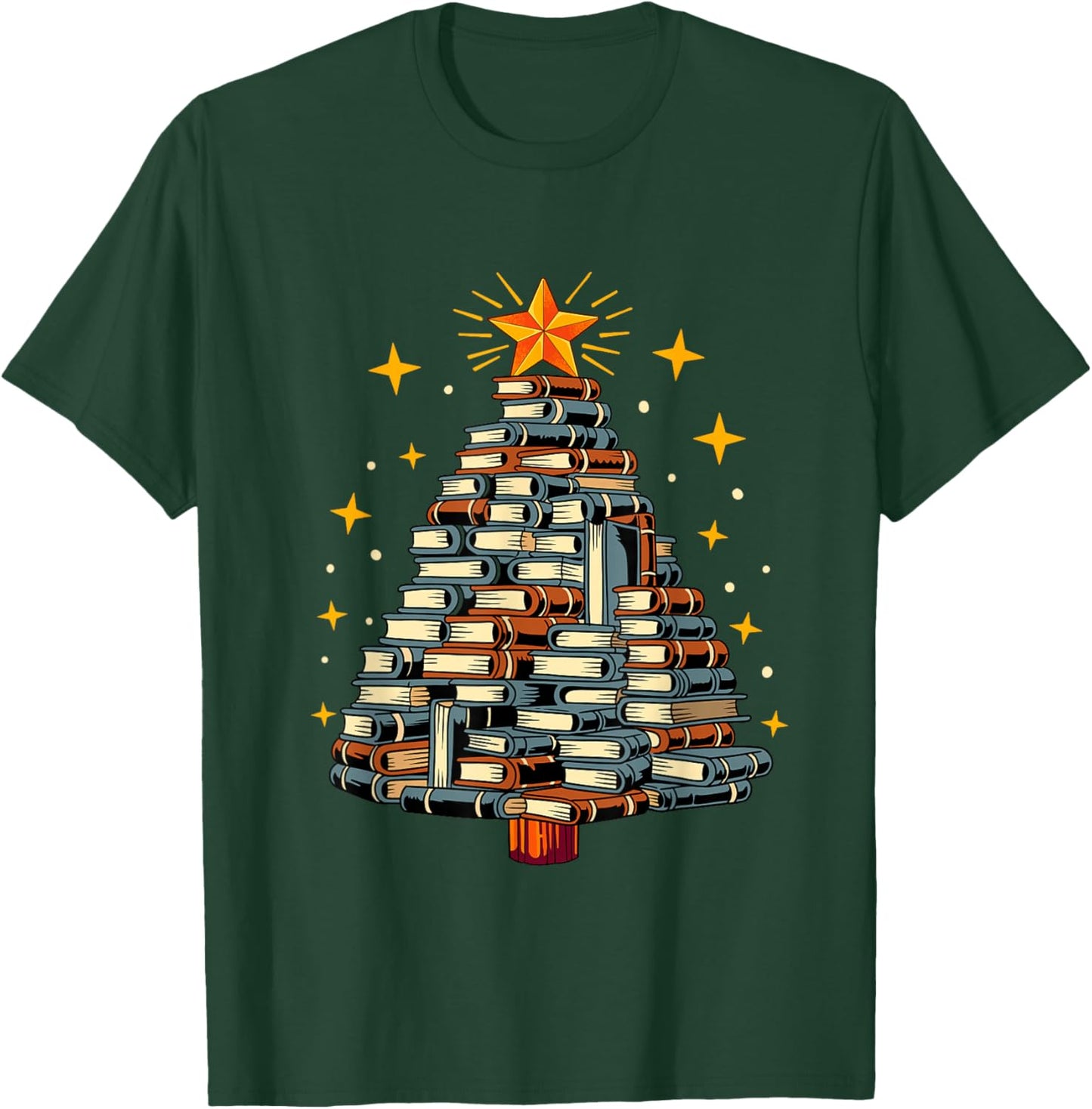 Christmas Tree Books T-Shirt - T-Shirt | Forest