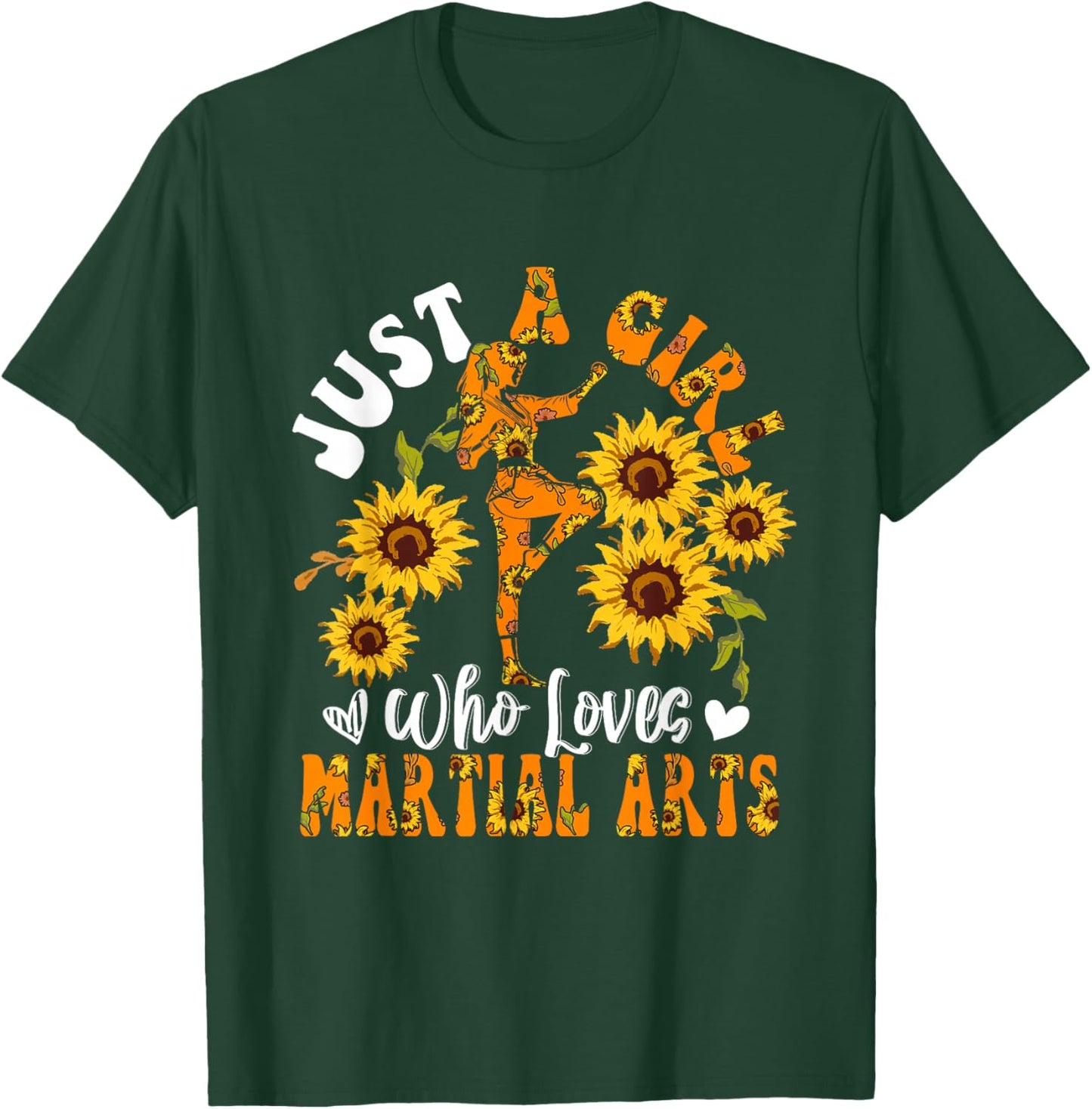 A Girl Loves Martial Arts Sport Lover Mother's Day Flowers T-Shirt - T-Shirt | Forest