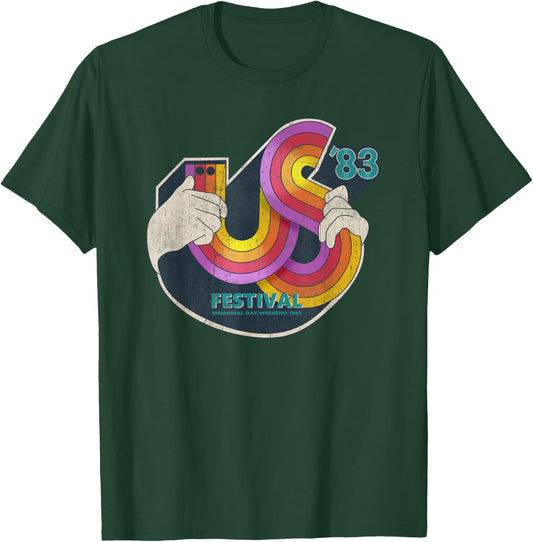 Vintage US Festival 1983 Color Music For Women 70s T-Shirt - T-Shirt | Forest