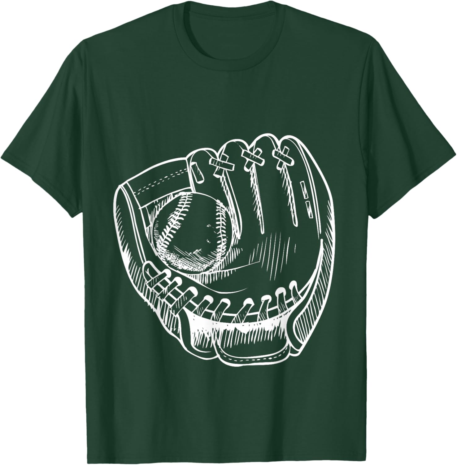 Old School Baseball Glove Mitt T-Shirt - T-Shirt | Forest