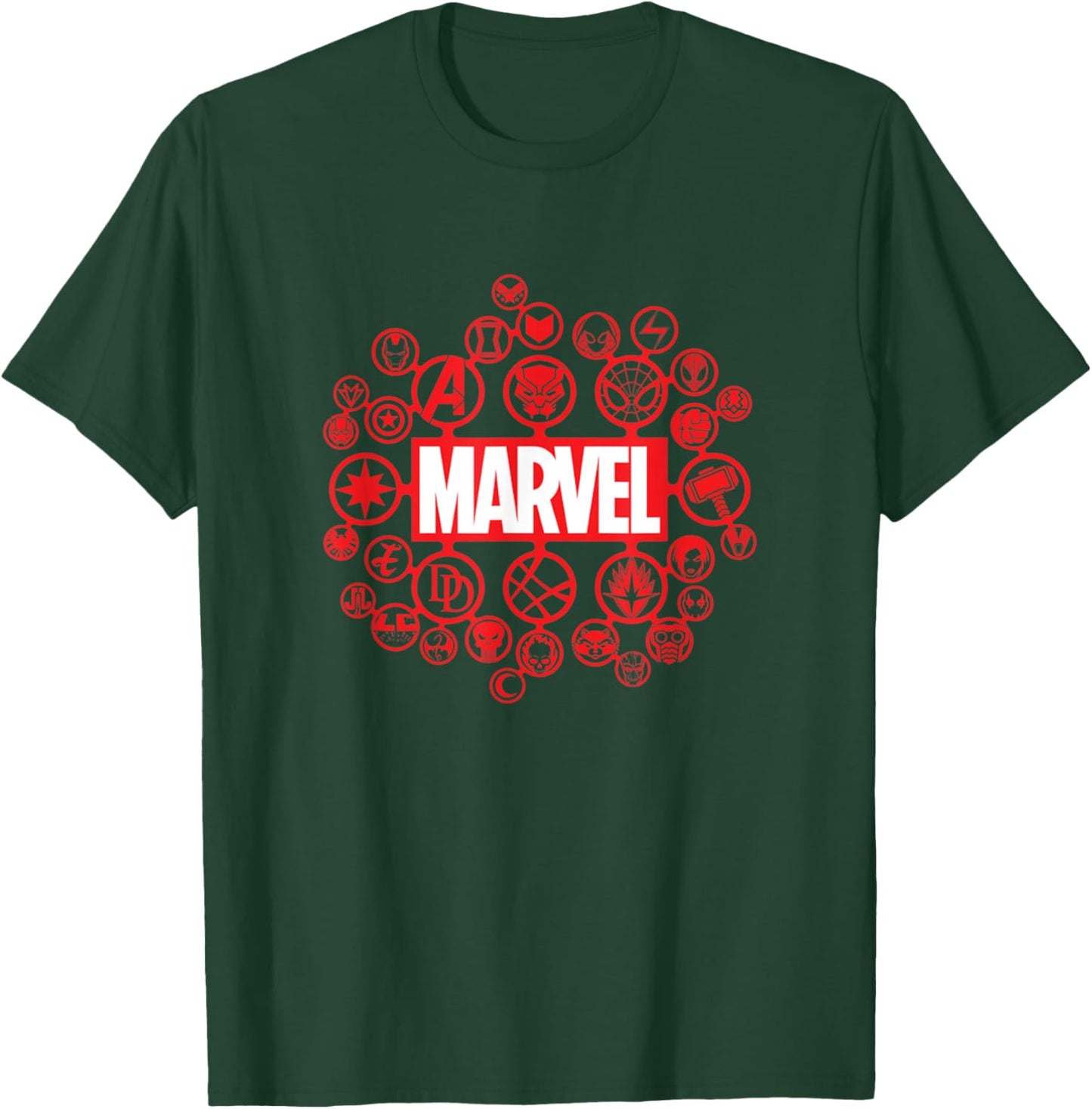Marvel Comics Retro Classic Superhero Icon Logo Group T-Shirt - T-Shirt | Forest