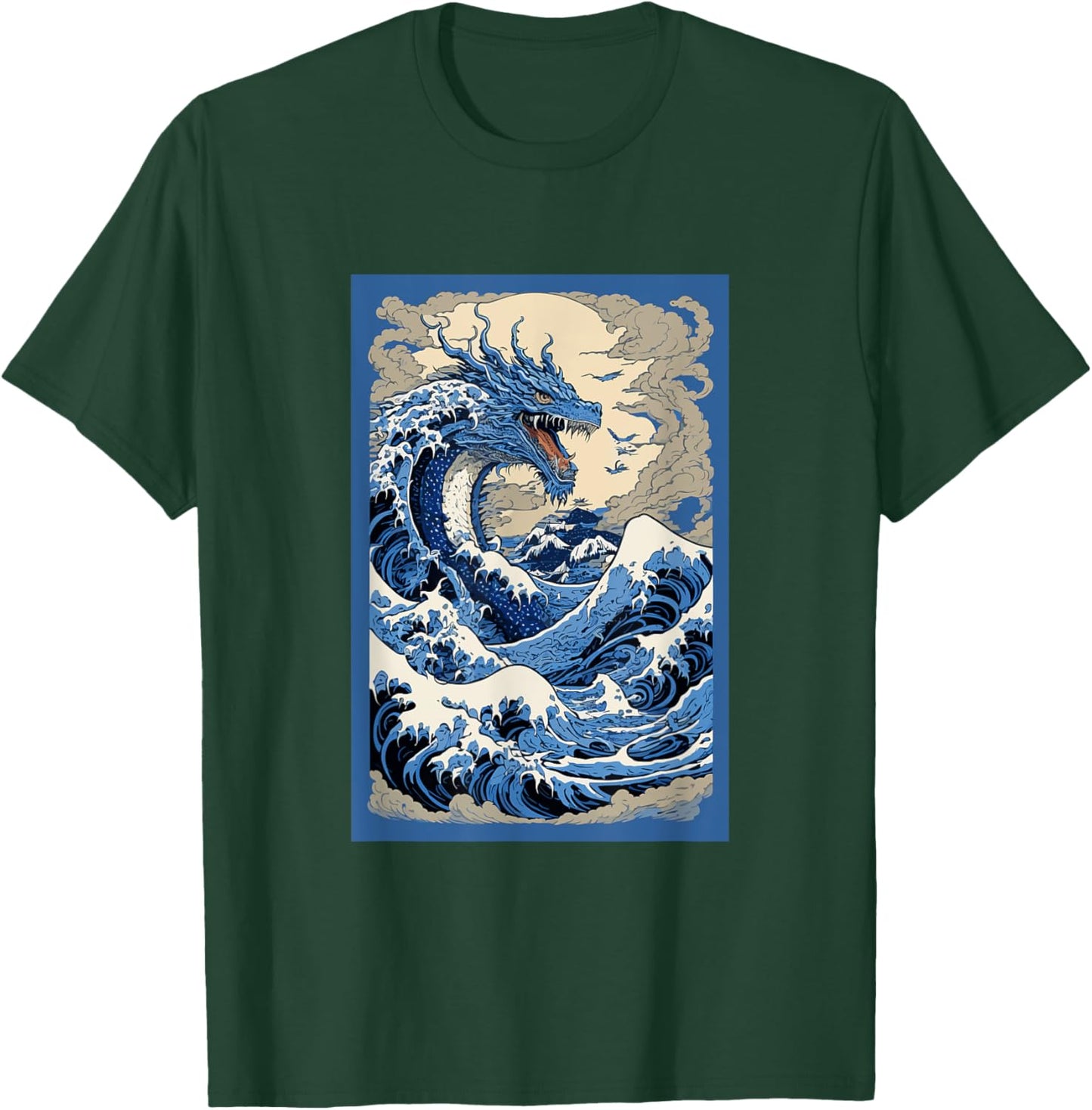Chinese Dragon Hokusai Great Wave Off Kanagawa Japanese Art T-Shirt - T-Shirt | Forest