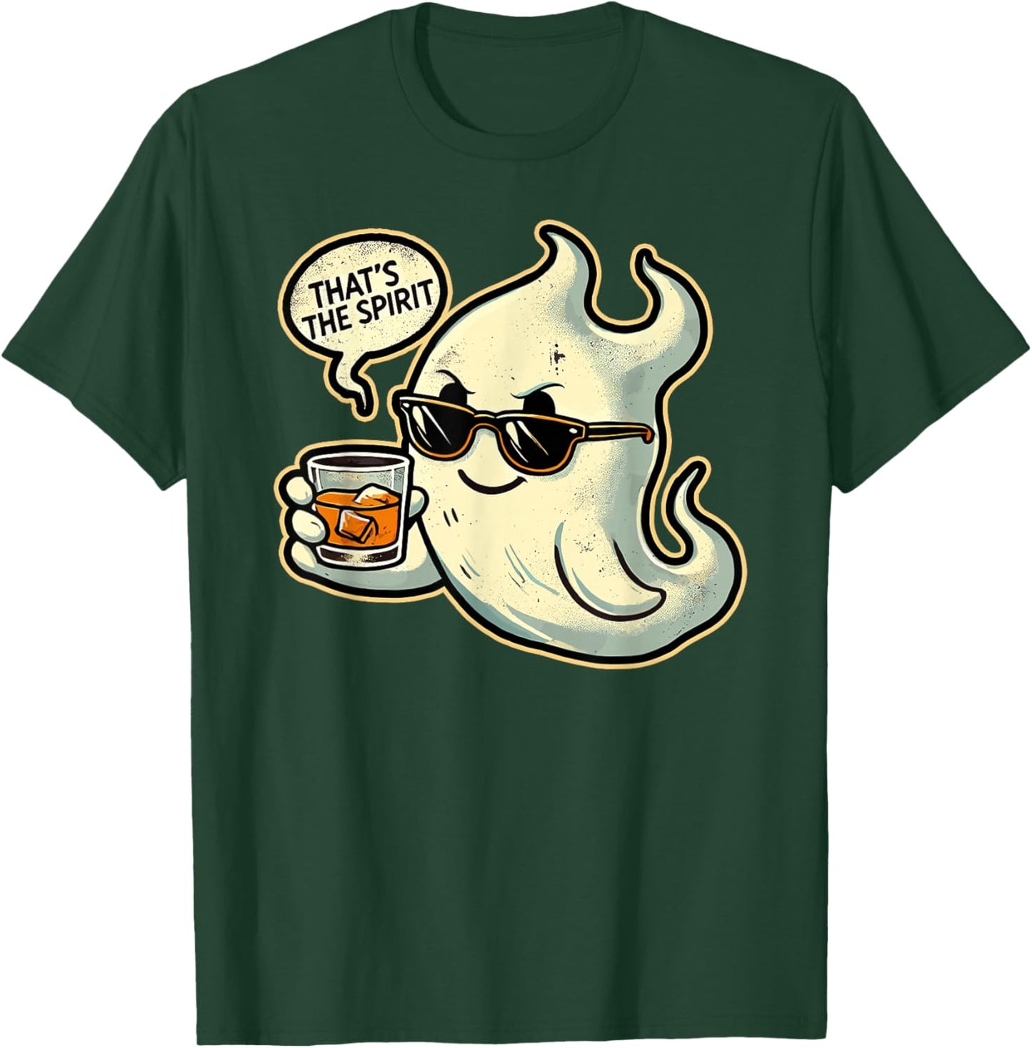Cool Ghost Whiskey Pun Men Women Funny Halloween T-Shirt - T-Shirt | Forest