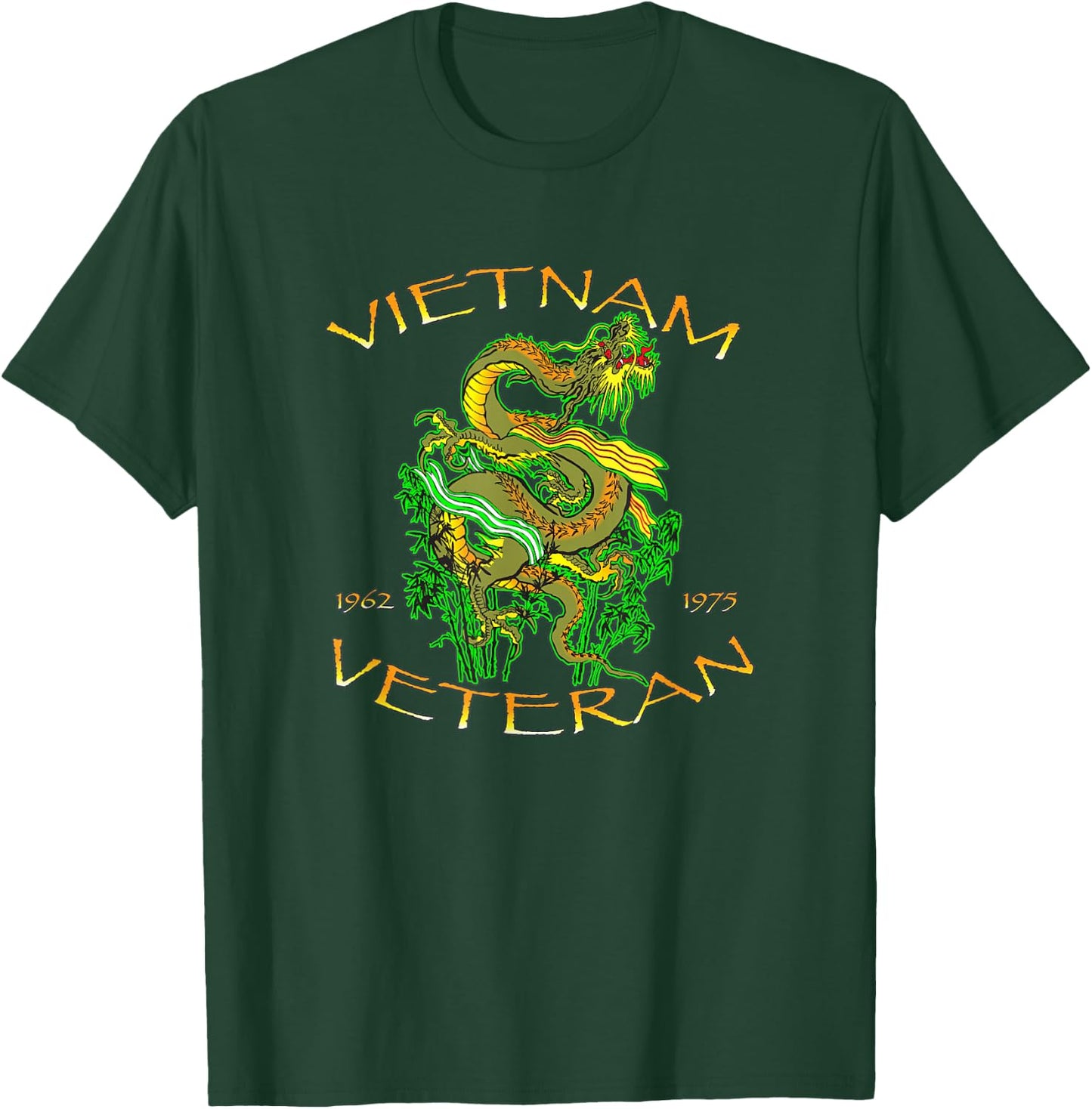Vietnam Veteran Ribbons and Dragon T-Shirt - T-Shirt | Forest