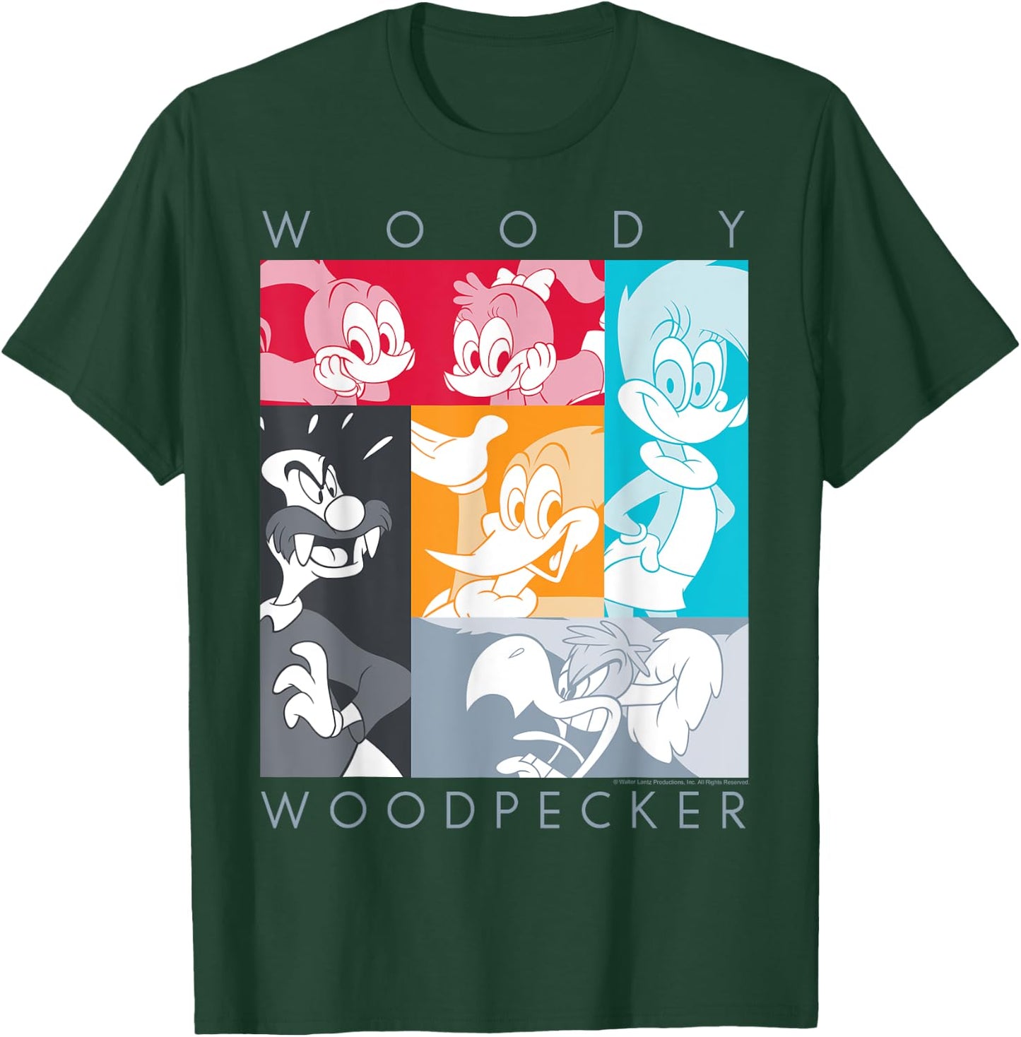 Woody Woodpecker Group Shot Panel Poster T-Shirt - T-Shirt | Forest