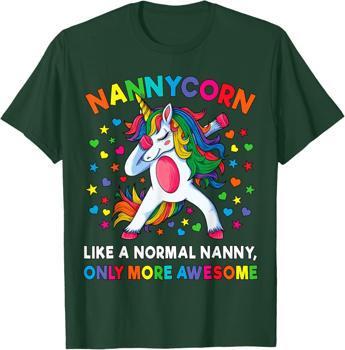 Nannycorn Like A Nanny Only Awesome Dabbing Unicorn Women T-Shirt - T-Shirt | Forest