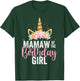 Mamaw Of The Birthday Girl Unicorn Girls Family Matching T-Shirt - T-Shirt | Forest
